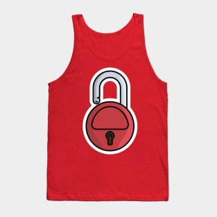 Padlock Secure Sticker vector illustration. Technology and safety objects icon concept. Symbol protection and secure. Cyber security digital data protection concept sticker design. Tank Top